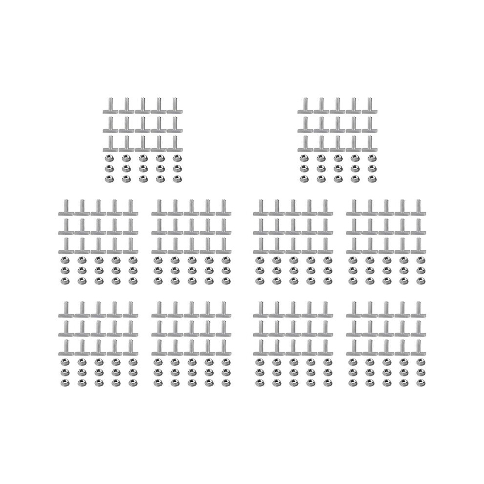 150Pcs T Slot Bolt Replacement,M8 X 20 Screws, A2-70 Rail Track Screws Track Nuts With 15 Flange Nut 6033600732112