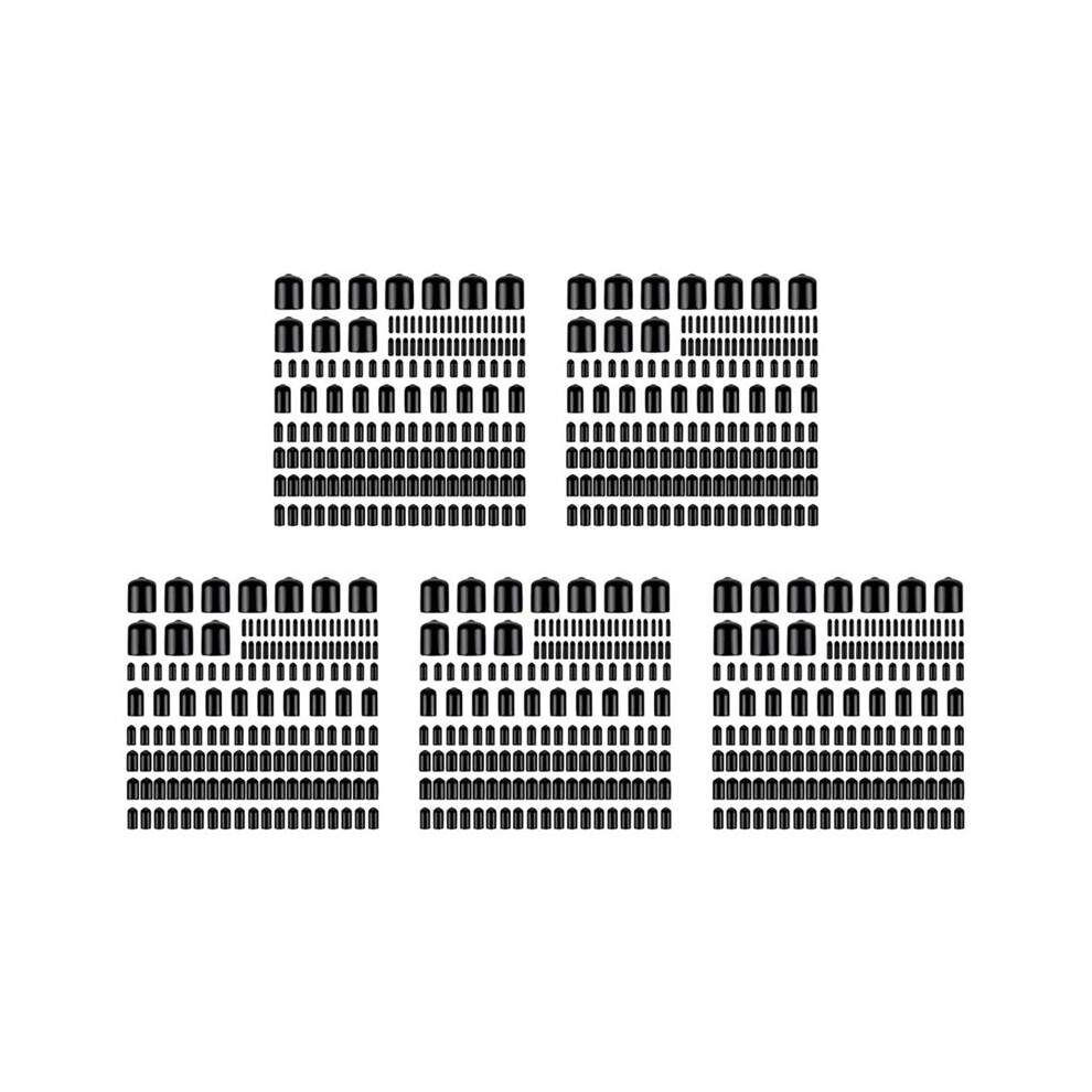 800Pcs Assorted Size Rubber End Caps, Flexible Screw Thread Protector Caps Round Vinyl Bolt Screw Cover Caps In 9 Size 4713045461137