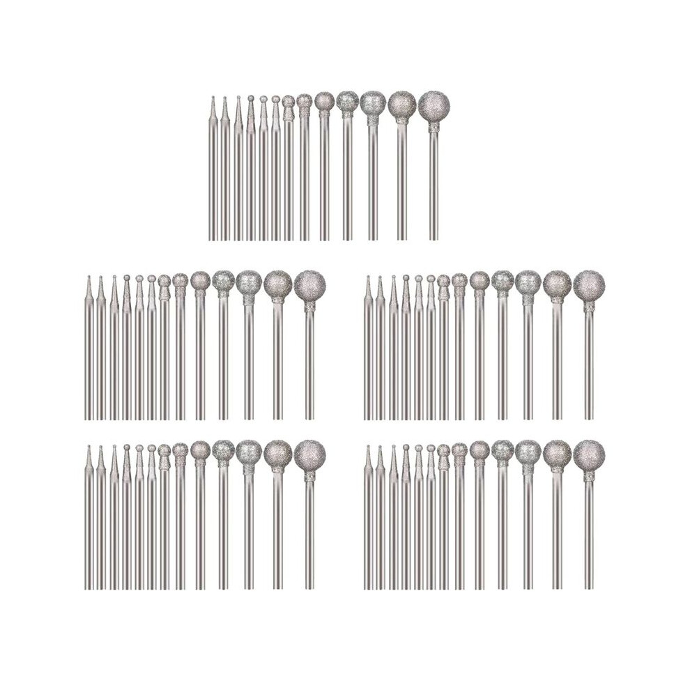 65 Pcs Shape Diamond Burr Diamond Mounted Grinding Burs Stone Carving Set With 3/32 Inch Mandrel For Rotary Tools 6031183601894