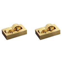 2X Puur Koperen Lederen Ambachtelijke Snijgereedschap Puur Koperen -Randoliedoos DIY met de Hand Genaaide Lederen Gereedschapsroller