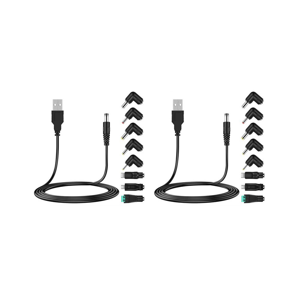 2X Universal 5V Usb Power Cord, Usb To Power Cable With 8 Types Connectors For Android Phones, Tablet, Power Bank 4711112998647