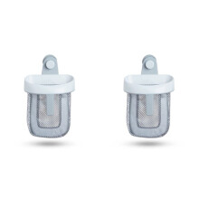 2X Hanging Bath Toy Storage with Quick Drying Mesh, White & Gray