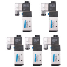 5X Elettrovalvola Pneumatica Elettrica un 5 Vie 2 Posizioni Controllo Gas Aria Valvola Magnetica 220V Bobina Volt 8Mm Collegamento Tubo