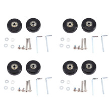 Conjunto de 8 Rodas de Reposição para Mala de Bagagem 50X22Mm, Rodas Giratórias PU, Kits de Reparo de Rolamentos de Aço Carbono