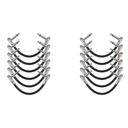 12-Pack 12 Polegada Guitar Patch Cables, Instrumento Acústico Guitar Cables, Duckhead Effect Cables