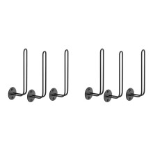 Hat Organizer for Baseball Caps, Set of 6 Wall Hat Rack Space Saving Holds 20 Caps Shaped Hat Hooks Wall Mount Hat