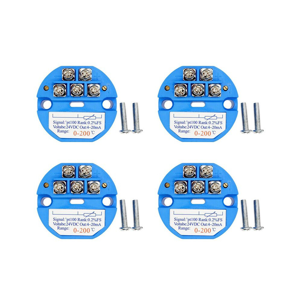 4X Pt100 0-200 Degree Temperature Sensing Transmitter 4-20Ma Output Mounted Temperature Transmitter 6031539803590