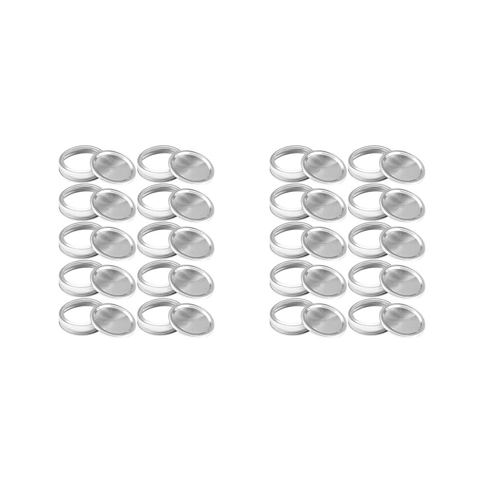 20 Pcs Canning Lids For Mason Jar Wide Mouth, Split-Type Lids Leak Proof And Secure Can Jar Caps, 86Mm Silver 4713298695525