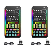 2X I9 Voice Changer Multiple Audio Effect  Live Sound Cards Ultra-Thin Live Sound Card Mic Voice Changer