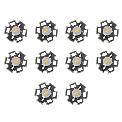 10X 3W High Power Star LED Light Lamp Bulb (White)
