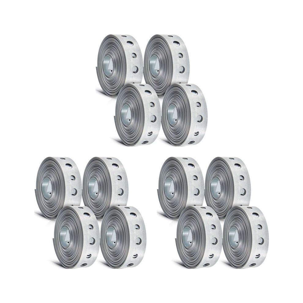 12 Pcs Galvanized Hanger Strap Metal Strapping With Holes Pipe Hanger For Pipe Supports Hanging, 10 Ft 6031326865732