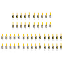 50 Peças G4 Led Cob Lâmpada 3 W Lâmpadas de Vela Substituir 30 W 40 W Halogênio para Lustre Holofote, AC DC12V Branco Quente