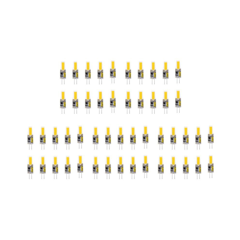 50Pcs G4 Led Cob Lamp 3W Bulb Candle Lights Replace 30W 40W Halogen For Chandelier Spotlight, Ac Dc12v Warm White 4713129567205