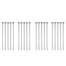 20 Pcs Reusable Swizzle Sticks Coffee Stirrers Beverage Stir Sticks Stainless Steel Cocktail Swizzle Sticks Silver