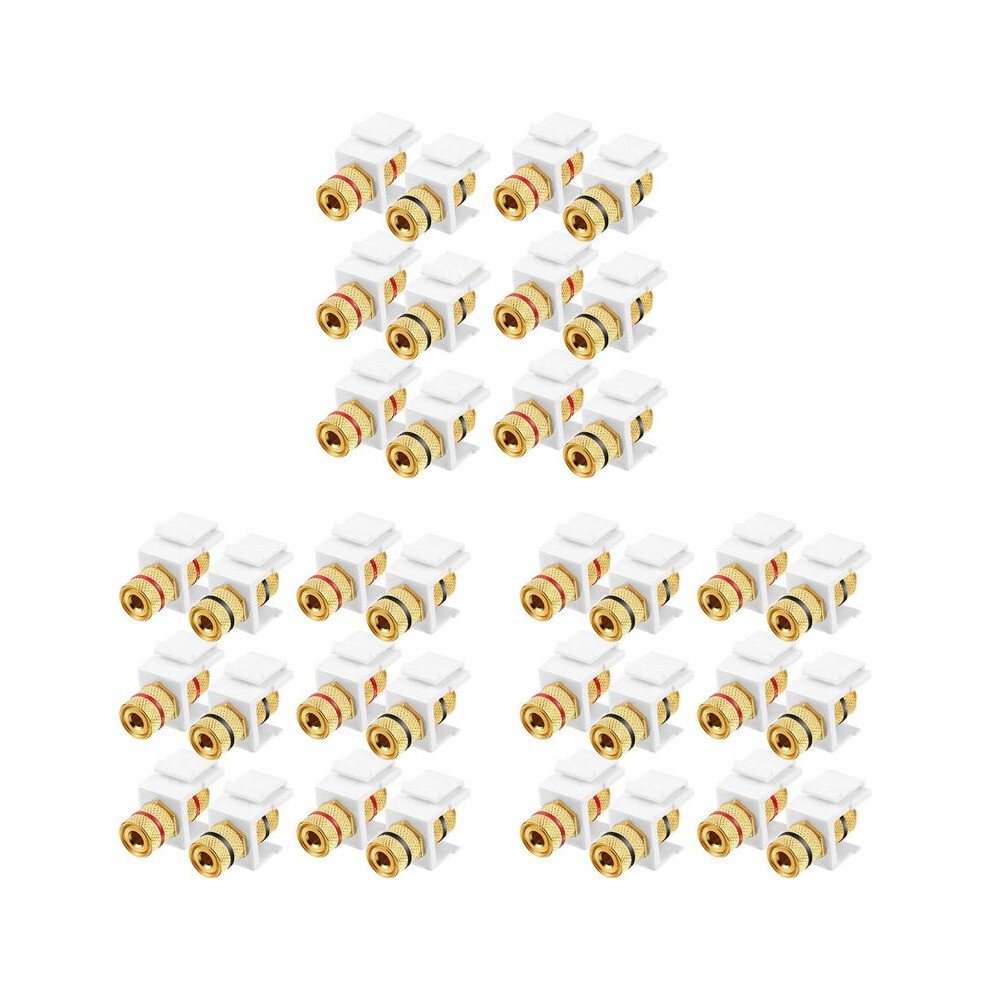 36 Pieces Banana Jack Binding Post Jack Insert, Black And Red Rings Audio Speaker Connector Screw Type 6032125468629