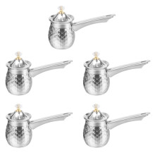 5X Turkish Coffee Pot,Coffee Maker Stainless Steel Coffee Pot,Stove Top Chocolate-Milk Warmer with Spout 200Ml