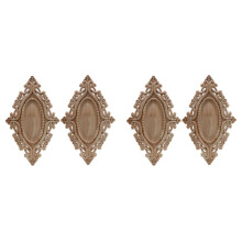 4x Unbemalte Europäische Klare Holz Geschnitzte Applikation Onlay Bilderrahmen Discs Dekor Holz für Hochzeitstür Home 25 X 15 cm