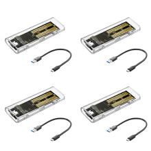 4X M2 SSD-Behuizing M.2 NVME SSD-Behuizing Draagbare USB3.1 Type-C SSD Transparante Harde Schijfbehuizing 5Gbps voor Pc