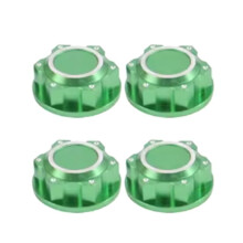 4Pcs Aluminum for Arrma 1/5 Kraton 8S Outcast 8S RC Car 24mm Hex Wheel Nuts Wheel Hub Cover Dustproof Anti-Skid Green