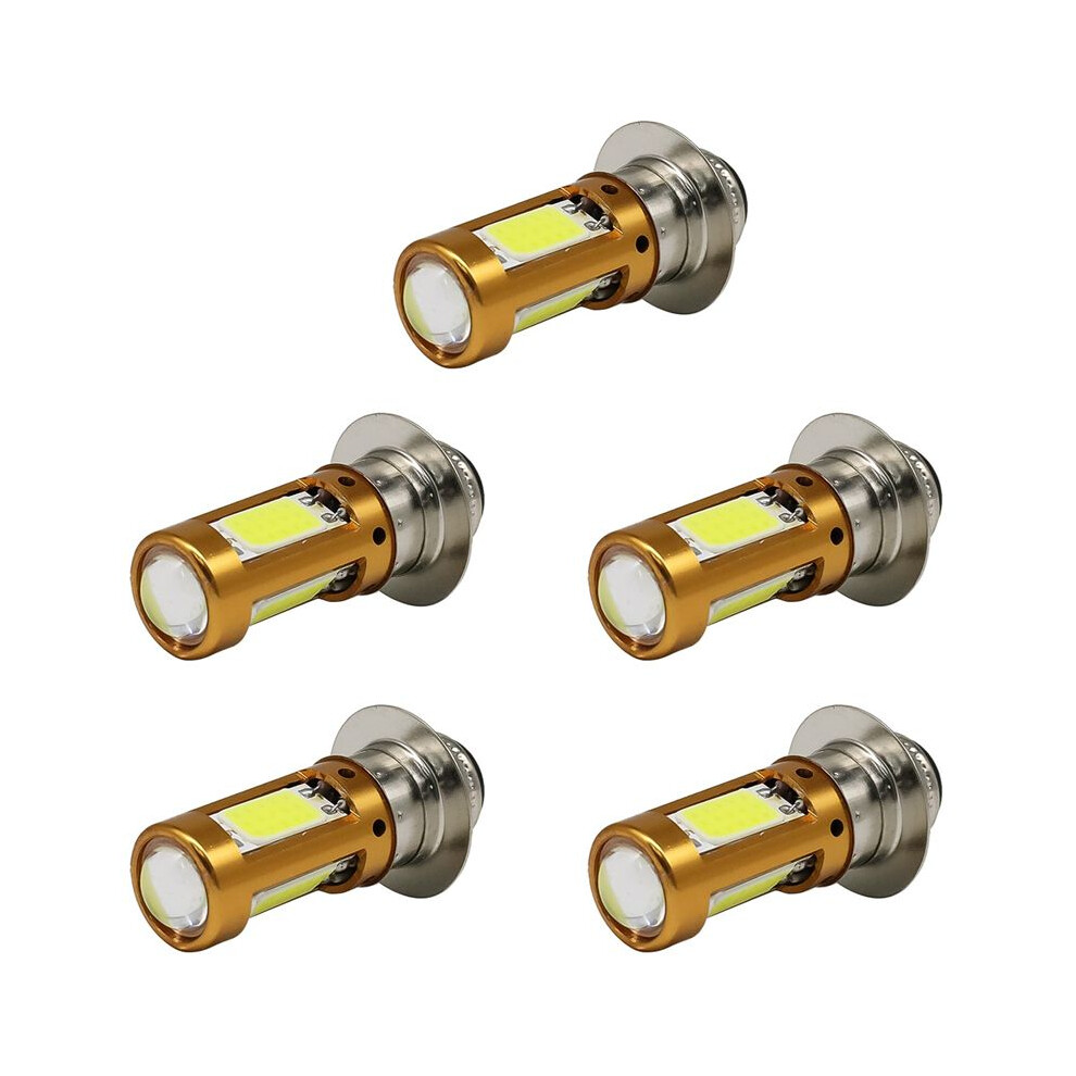 5X H6m Px15d P15d Led Motorcycle Heads Hi-Lo Bulb For Motorbike Scooter Moped 1500Lm 12-30V Light/White 6032210683630
