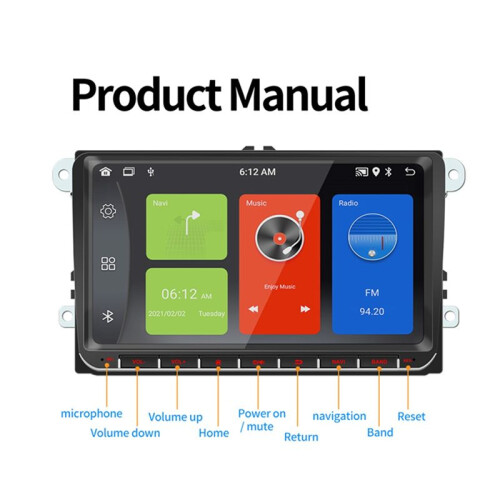 Lettore Multimediale Android 2Din 9 Pollici Autoradio per   5 6  B6  MK5 MK6 Supporta Carplay Android Auto 2