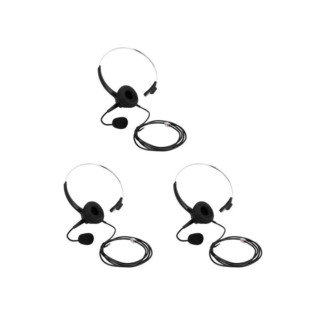 3X Rj9 Call Center Headphone Monaural Headphone Noise Reduction Headset Call Headphone With Mic 4712775445097
