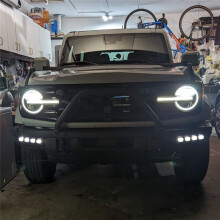 LED Front Bumper Fog Light Daytime Running Lamp White/Amber Turn Signal Light DRL for Bronco 2021-2024