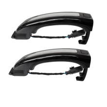 2 Stück Auto Schwarz+Chrom Außentürgriff mit Schlüsselknopf für Q7 2007-2015 4L0837205A 4L0837207A 4L0 837 205B