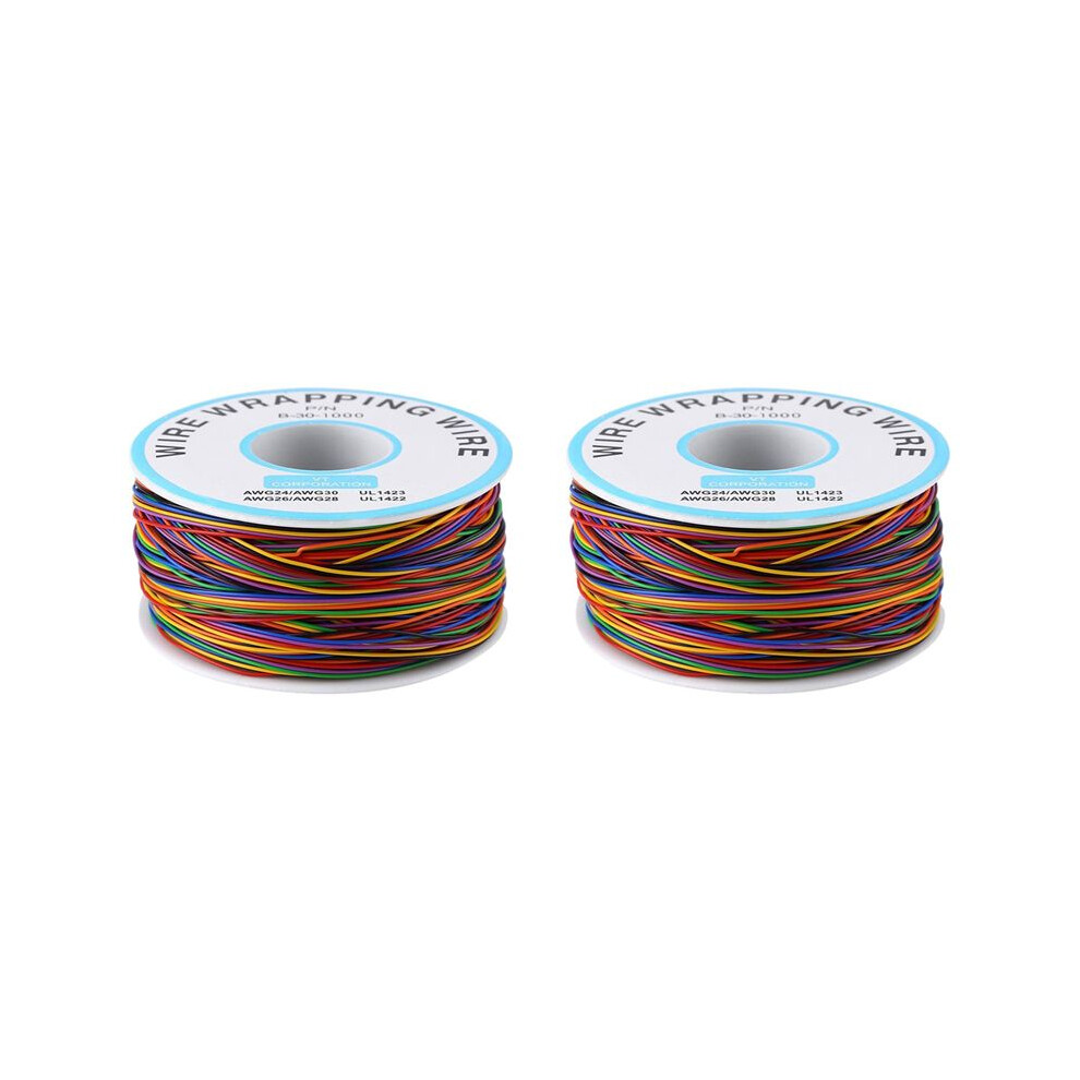 2X Tin Plated Copper Wire,8-Wire Colored Insulation Test Cable P/N B-30-1000 250M 30Awg Tinned Copper Solid Cable 4711146632258