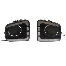 Luces LED de Circulación Diurna para Tundra 2014-2021 Luces de DRL Blancas y Ámbar Luz Antiniebla para Parachoques Delantero