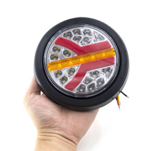 2 Luces LED Redondas Traseras de 12V y 24V para Coche, Luces Indicadoras Freno, Luces Laterales, Luces Advertencia para Camión, Remolque,