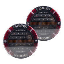 2 Stuks Ronde LED-Aanhangwagenachterlichten met Remlicht DRL-Stroomrichtingaanwijzerlamp Autovrachtwagen Schepen Bus Boot Caravan 12V 24V