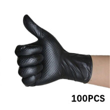 (M, Black) 100Pcs Anti-Slip Grip Nitrile Gloves, Thickened Durable Household Cleaning Gloves, Housework Kitchen Gloves