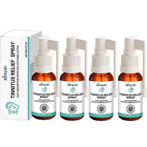 (4pcs) Tinnitus Spray Ear Ringing Relief Relieving Ear Drops Hearing 30ml