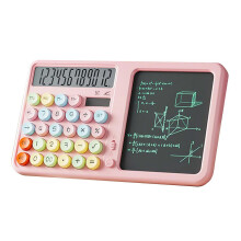 (Pink) Solar/Battery Powered Calculator with Writing Tablet & Pen, Scientific Calculator with Notepad, School Supplies for Students