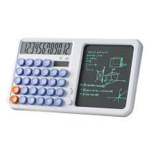 (Purple) Solar/Battery Powered Calculator with Writing Tablet & Pen, Scientific Calculator with Notepad, School Supplies for Students