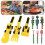 (Yellow) 3Pcs Construction Utensils Creative Kids Dining Tool Set Spoon Fork Portable Car Cutlery 2