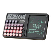 (Black) Solar/Battery Powered Calculator with Writing Tablet & Pen, Scientific Calculator with Notepad, School Supplies for Students