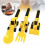 (Yellow) 3Pcs Construction Utensils Creative Kids Dining Tool Set Spoon Fork Portable Car Cutlery 4