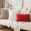 Corduroy kussensloop Zachte pluchen kussens Hoes-45 45 cm Rood 4