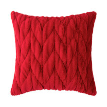 Corduroy kussensloop Zachte pluchen kussens Hoes-45 45 cm Rood