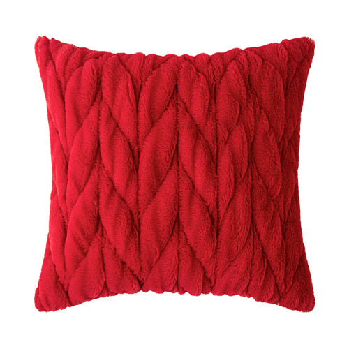 Corduroy kussensloop Zachte pluchen kussens Hoes-45 45 cm Rood