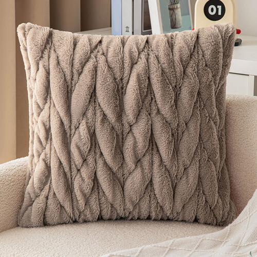 Corduroy kussensloop Zachte pluchen kussens Hoes-45 45 cm Rood 2