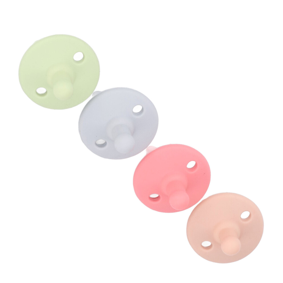 4PCS Silicone Breast-Like Pacifiers for Infants, Skin Texture, Pressure-Relief