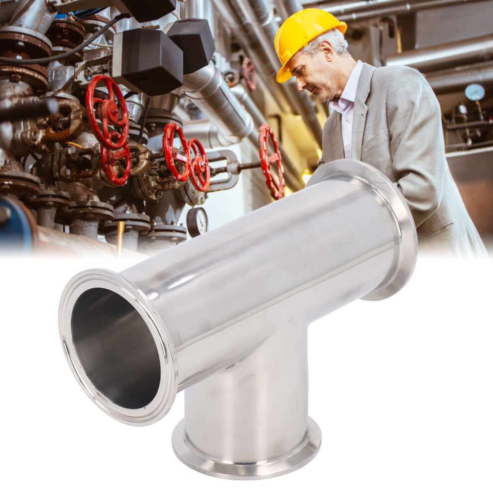 304 Stainless Steel Triple Clamp Tee 3-Way Hose Fitting For 63Mm Pipes 8191371010704