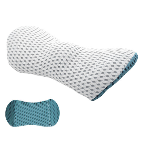 Adjustable Memory Foam Lumbar Pillow Breathable-Blue light gray