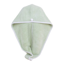 Microfiber haardroogkappen Haarwikkelhanddoekhoed-Lichtgroen