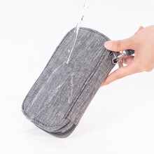 Elektronik-Organizer-Tasche, Kationisches Gewebe, Grau, 19x12x3,5 cm