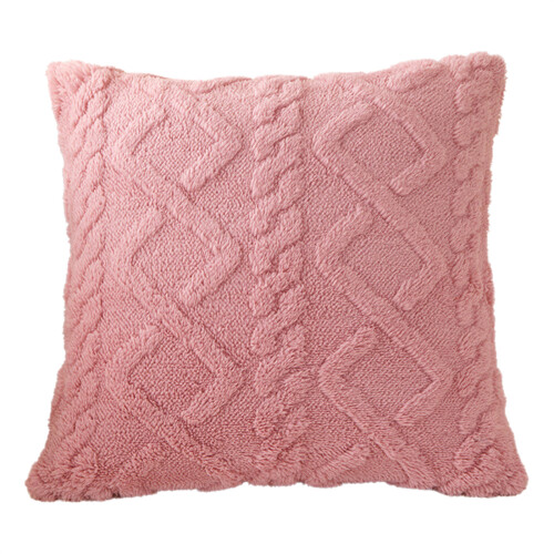 Zachte Plushie kussensloop dubbelzijdig patroon kussensloop-Roze