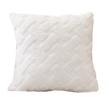 Comfort Faux Rabbit harige bankkussenhoes in-Wit 45 45 cm